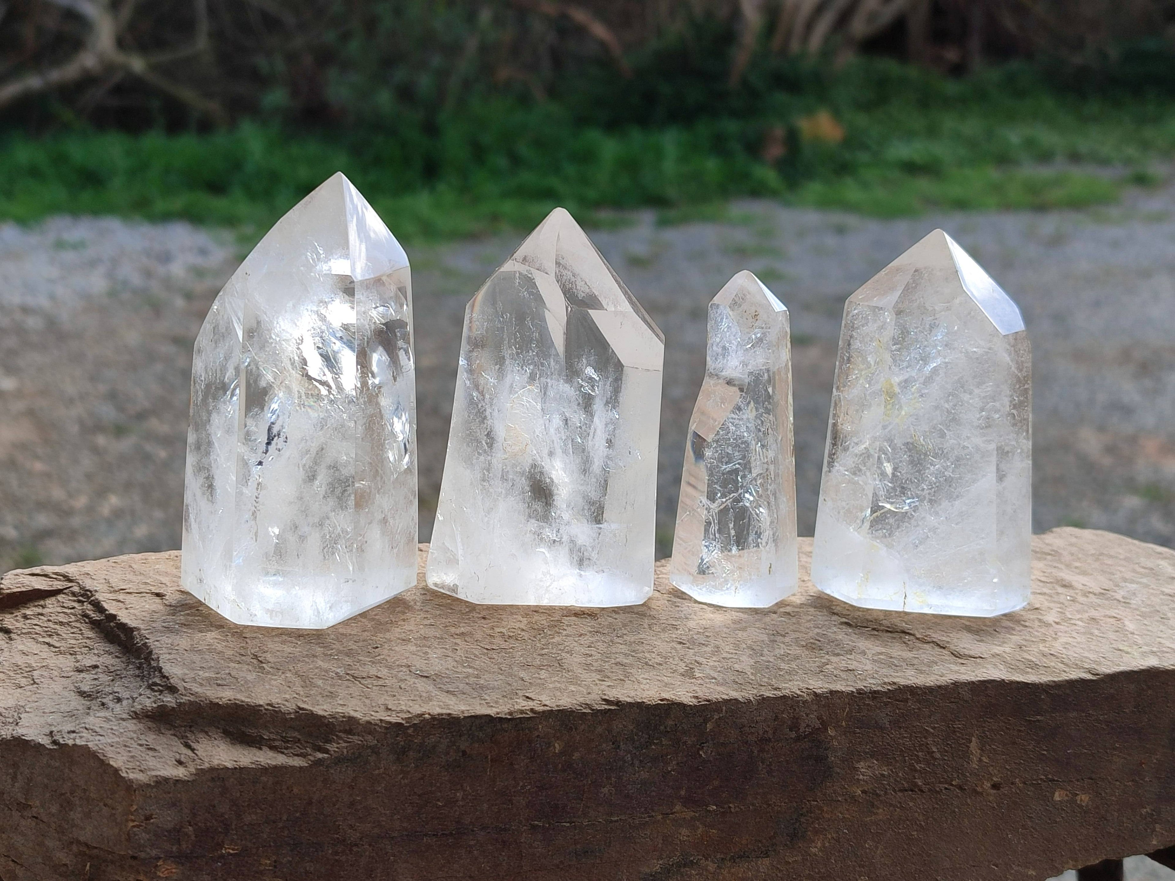 Polished Clear Quartz Crystals x 6 From Madagascar - Toprock Gemstones and Minerals 