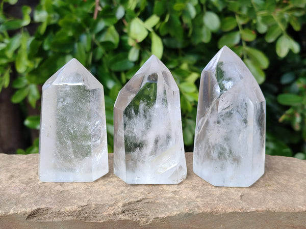 Polished Clear Quartz Crystals x 6 From Madagascar