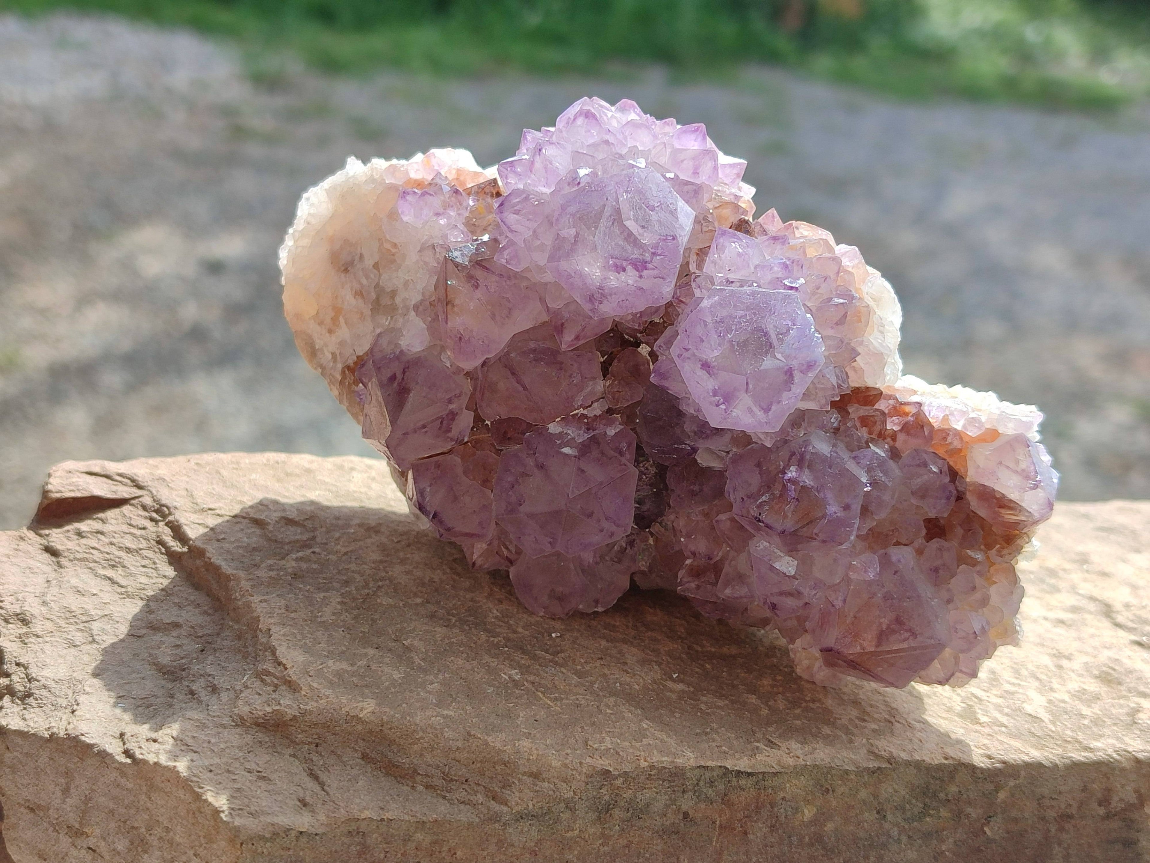 Natural Amethyst Spirit Quartz Clusters x 4 From South Africa - Toprock Gemstones and Minerals 