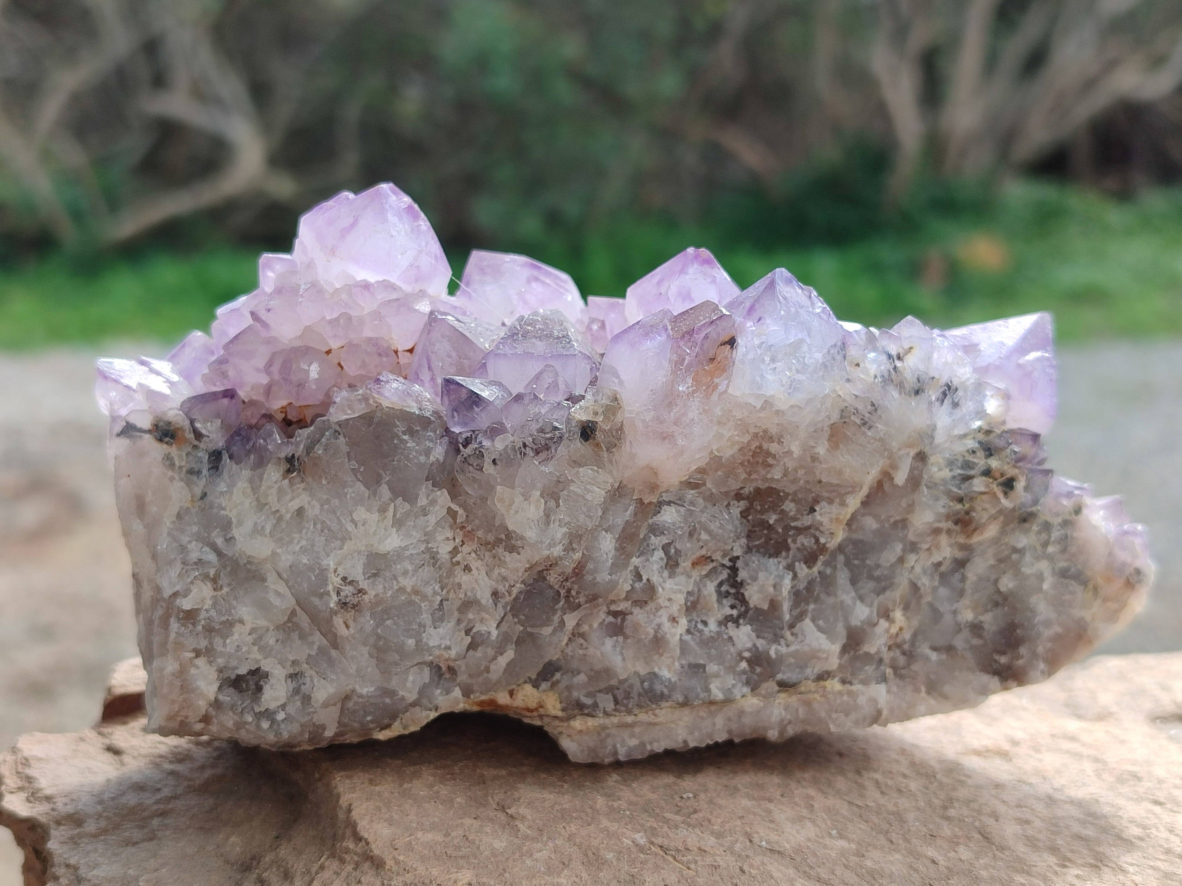 Natural Amethyst Spirit Quartz Clusters x 4 From South Africa - Toprock Gemstones and Minerals 
