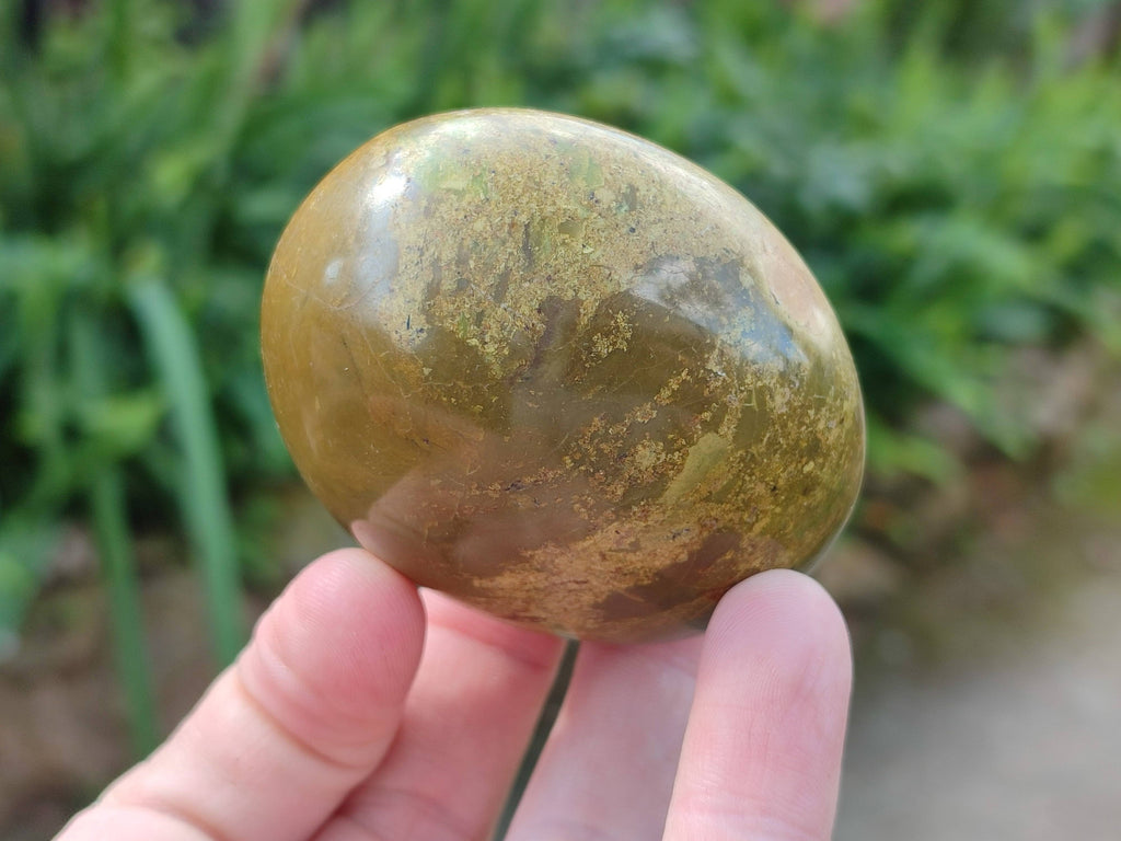 Polished Green Opal Palm Stones x 12 From Madagascar - Toprock Gemstones and Minerals 