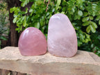 Polished Star Rose Quartz Standing Free Forms x 2 From Madagascar - Toprock Gemstones and Minerals 