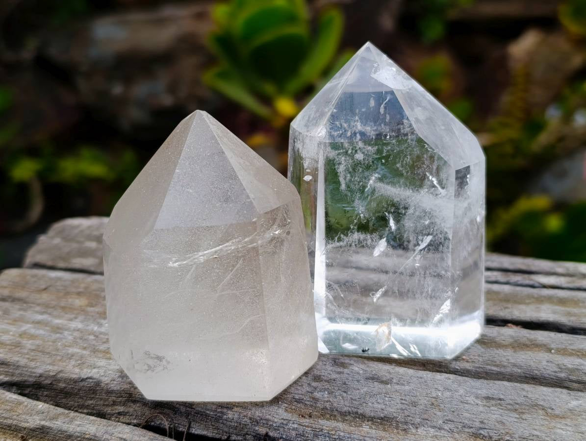 Polished Clear Quartz Crystals x 6 From Madagascar - Toprock Gemstones and Minerals 