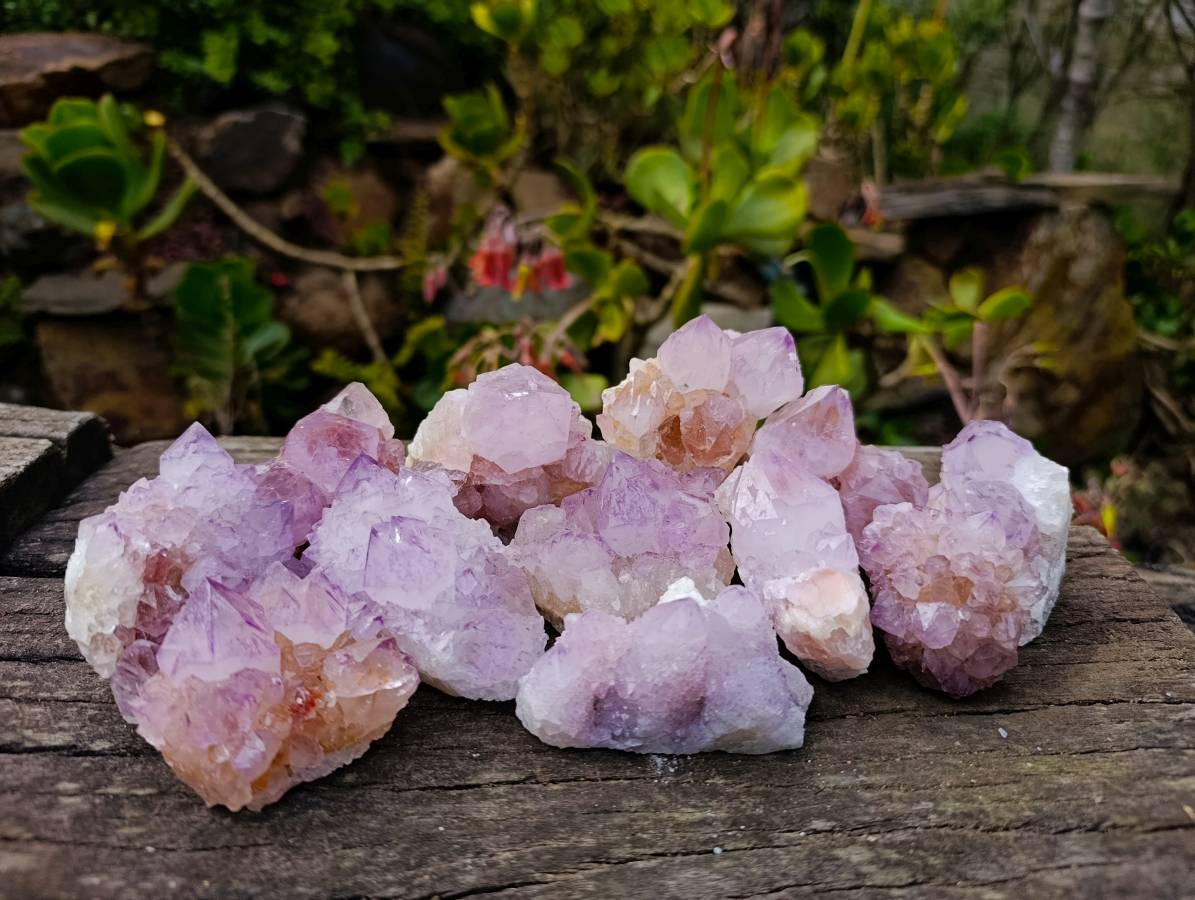 Natural Amethyst Spirit Quartz Clusters x 12 From Boekenhouthoek, South Africa - Toprock Gemstones and Minerals 