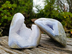 Polished Blue Lace Agate Standing Free Forms x 2 From Malawi - Toprock Gemstones and Minerals 