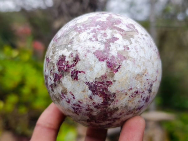 Polished Rubellite Pink Tourmaline Spheres x 3 From Madagascar
