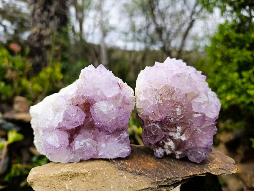 Natural Amethyst Spirit Quartz Clusters x 3 From Boekenhouthoek, South Africa - Toprock Gemstones and Minerals 