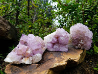 Natural Amethyst Spirit Quartz Clusters x 3 From Boekenhouthoek, South Africa