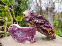 Natural Drusy Salrose with Chrysocolla and Malachite x 6 From Kakanda, Congo