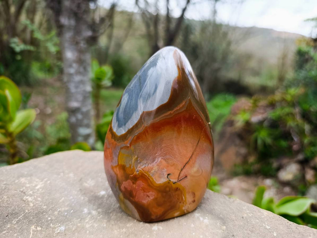 Polished Polychrome Jasper Standing Free Forms x 2 From Madagascar - Toprock Gemstones and Minerals 