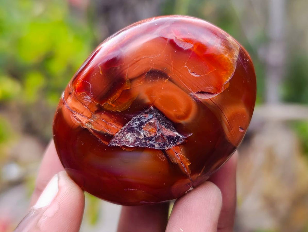 Polished Carnelian Agate Palm Stones x 24 From Madagascar - Toprock Gemstones and Minerals 