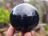 Polished Black Tourmaline Spheres x 3 From Madagascar