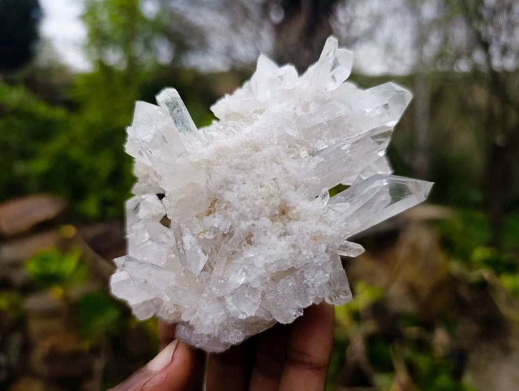 Natural Etched Quartz Clusters x 6 From Zambia - Toprock Gemstones and Minerals 