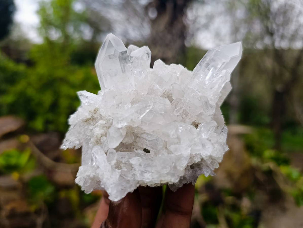 Natural Etched Quartz Clusters x 6 From Zambia - Toprock Gemstones and Minerals 