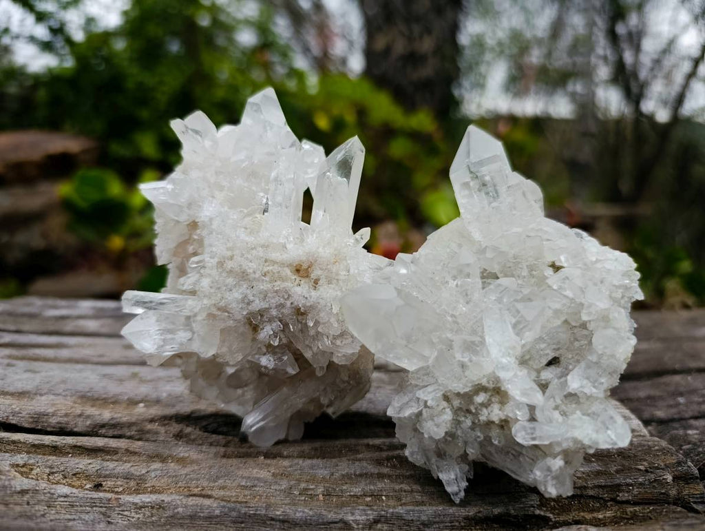 Natural Etched Quartz Clusters x 6 From Zambia - Toprock Gemstones and Minerals 