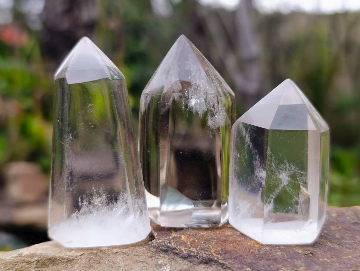 Polished Smokey Phantom Quartz Crystals x 20 From Madagascar - Toprock Gemstones and Minerals 