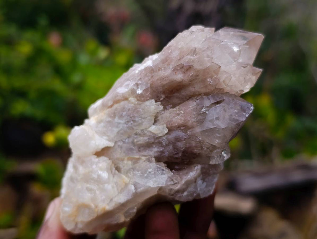 Natural Phantom Smokey Quartz Clusters x 6 From Luena, Congo - Toprock Gemstones and Minerals 