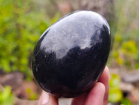 Polished Black Basalt Eggs x 6 From Madagascar