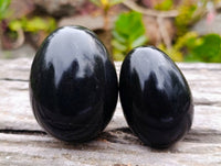 Polished Black Basalt Eggs x 6 From Madagascar