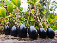 Polished Black Basalt Eggs x 6 From Madagascar