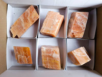 Natural Sunset Orange Calcite Specimens x 6 From Spitzkop, Namibia