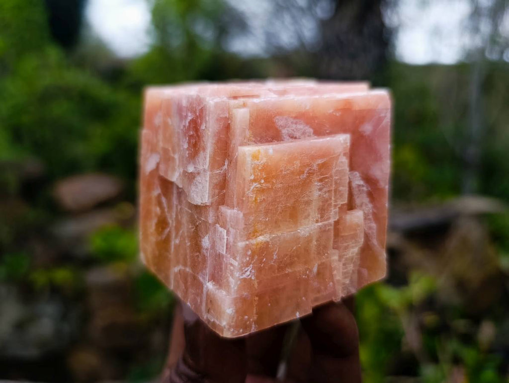 Natural Sunset Orange Calcite Specimens x 6 From Spitzkop, Namibia - Toprock Gemstones and Minerals 