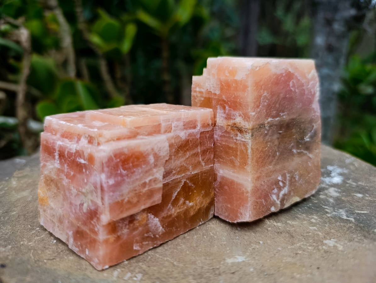Natural Sunset Orange Calcite Specimens x 6 From Spitzkop, Namibia - Toprock Gemstones and Minerals 