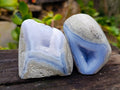 Polished Blue Lace Agate Standing Free Forms x 6 From Malawi - Toprock Gemstones and Minerals 