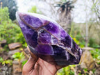Polished Chevron Amethyst Crystal x 1 From Zambia - Toprock Gemstones and Minerals 