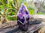 Polished Chevron Amethyst Crystal x 1 From Zambia - Toprock Gemstones and Minerals 