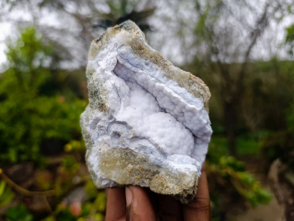 Natural Blue Lace Agate Geode Specimens x 6 From Malawi - Toprock Gemstones and Minerals 