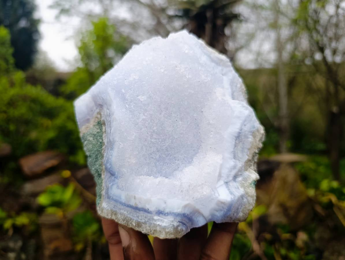Natural Blue Lace Agate Geode Specimens x 6 From Malawi - Toprock Gemstones and Minerals 