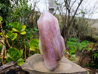 Polished Triple Point Girasol Rose Quartz Standing Free Form x 1 Madagascar