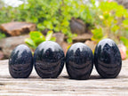 Polished Black Tourmaline Palm Stones x 12 From Madagascar - Toprock Gemstones and Minerals 