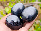 Polished Black Tourmaline Palm Stones x 12 From Madagascar - Toprock Gemstones and Minerals 