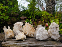 Natural Clear Quartz Clusters x 6 From Madagascar