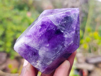 Polished Chevron Amethyst Crystals x 4 From Zambia - Toprock Gemstones and Minerals 
