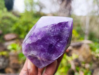 Polished Chevron Amethyst Crystals x 4 From Zambia - Toprock Gemstones and Minerals 