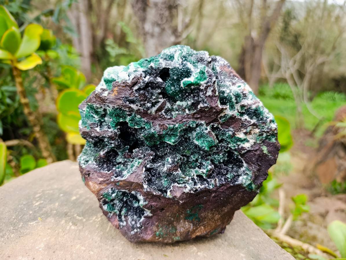 Natural Ball Malachite On Dolomite Matrix Specimen x 1 From Kambove, Congo - Toprock Gemstones and Minerals 