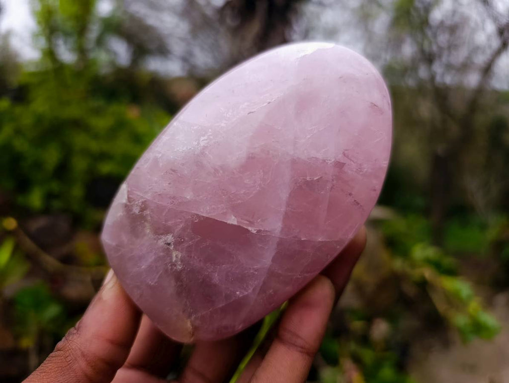 Polished Rose Quartz Standing Free Forms x 2 Madagascar - Toprock Gemstones and Minerals 