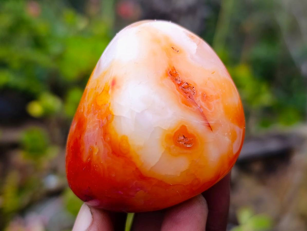 Polished Carnelian Agate Palm Stones x 12 From Madagascar - Toprock Gemstones and Minerals 