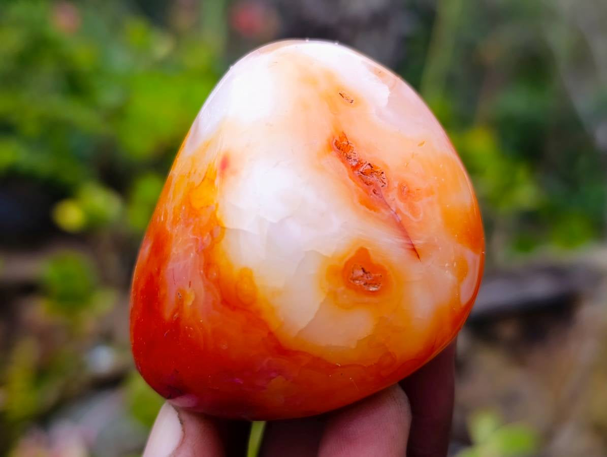 Polished Carnelian Agate Palm Stones x 12 From Madagascar - Toprock Gemstones and Minerals 