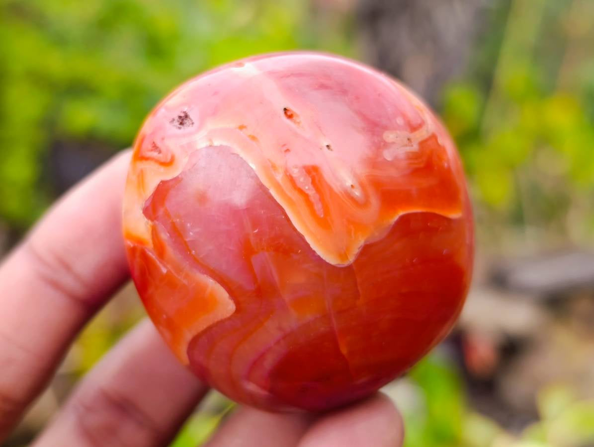 Polished Carnelian Agate Palm Stones x 12 From Madagascar - Toprock Gemstones and Minerals 
