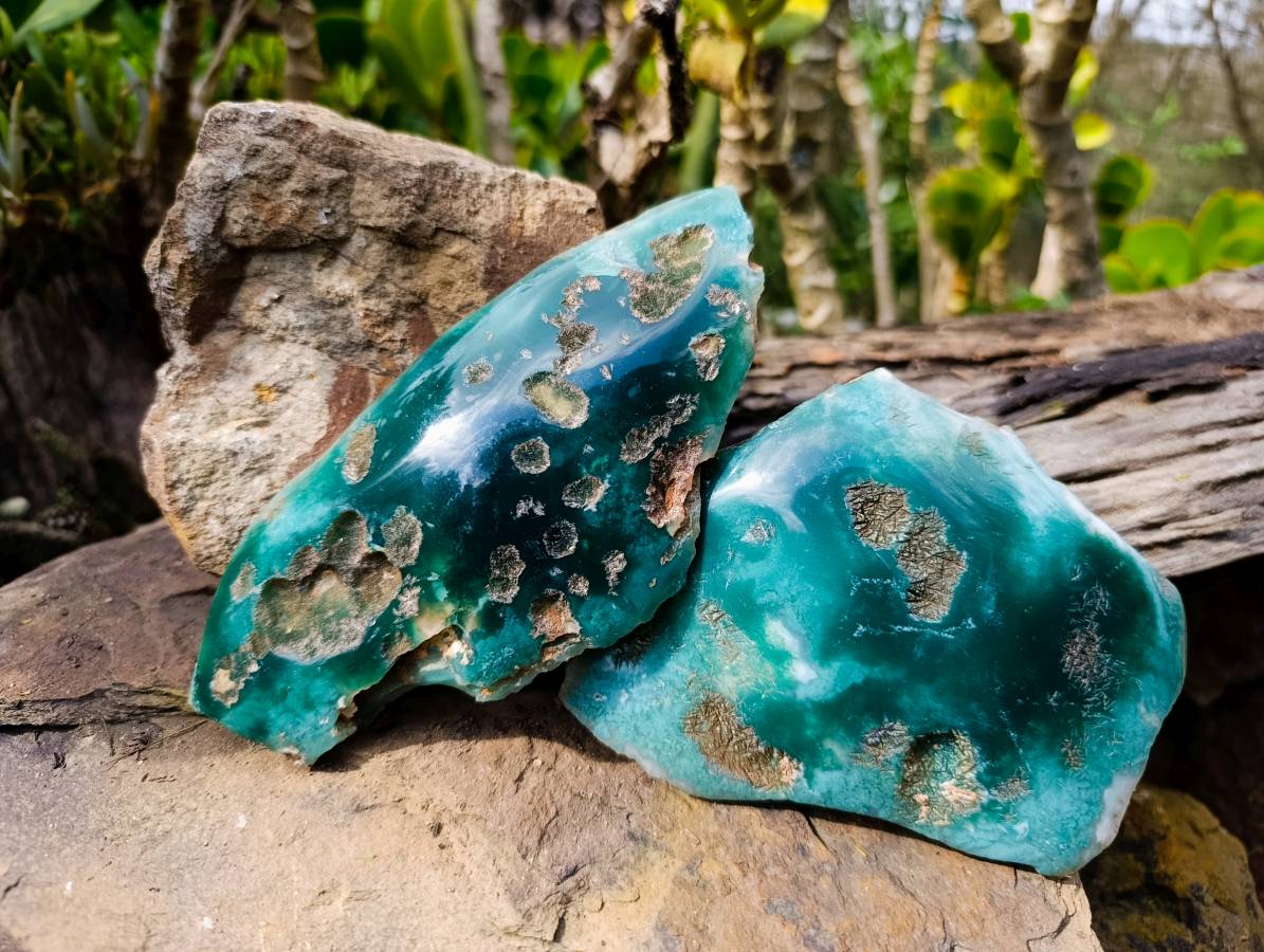 Polished On One Side Emerald Mtorolite x 4 From Mutorashanga, Zimbabwe - Toprock Gemstones and Minerals 