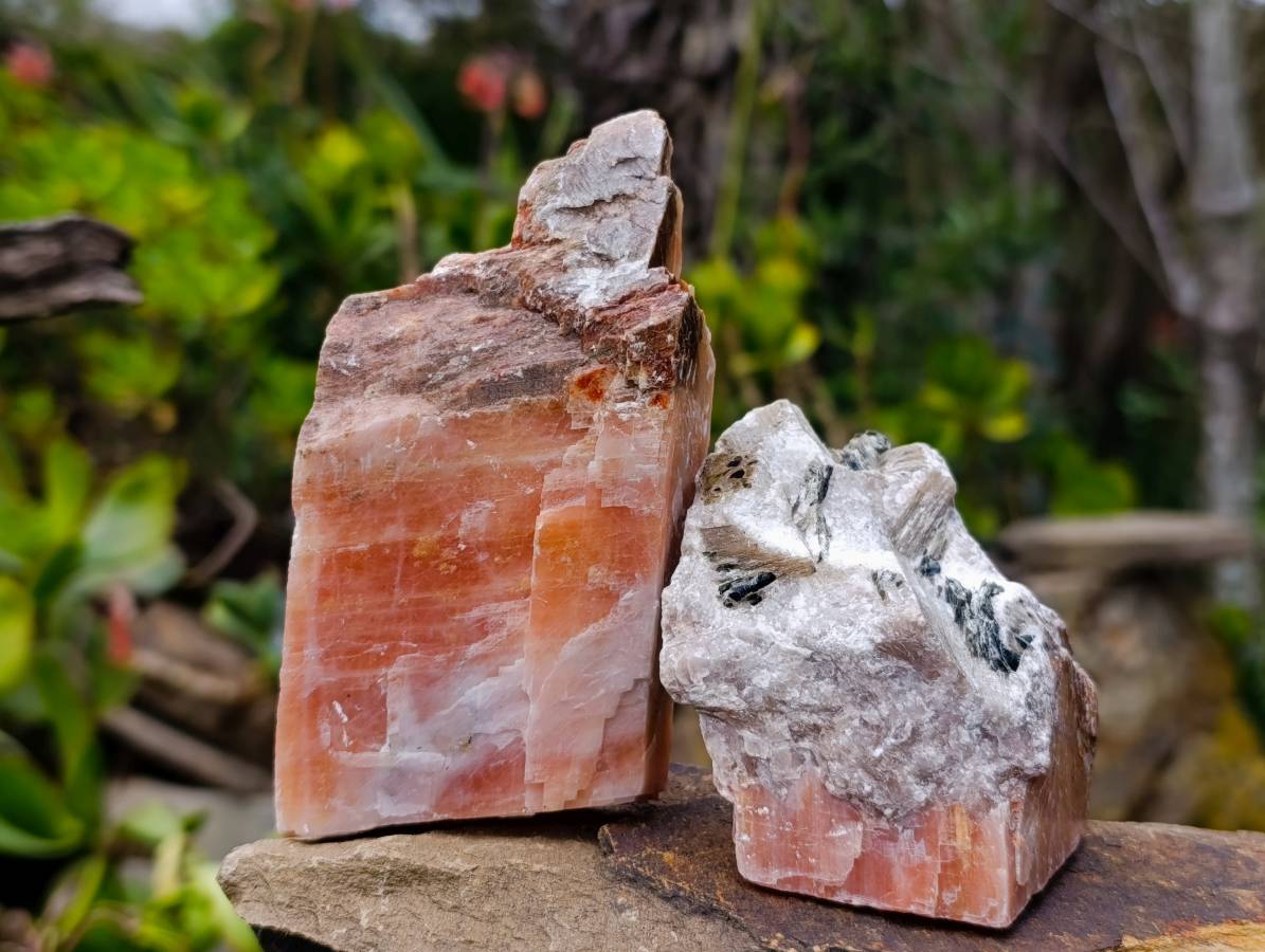 Natural Sunset Orange Calcite Specimens x 6 From Spitzkop, Namibia - Toprock Gemstones and Minerals 