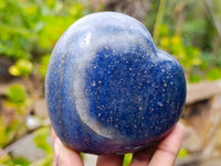 Polished Lazulite Hearts x 4 From Madagascar