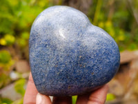 Polished Lazulite Hearts x 4 From Madagascar