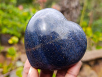 Polished Lazulite Hearts x 4 From Madagascar