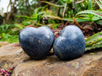 Polished Lazulite Hearts x 4 From Madagascar - Toprock Gemstones and Minerals 