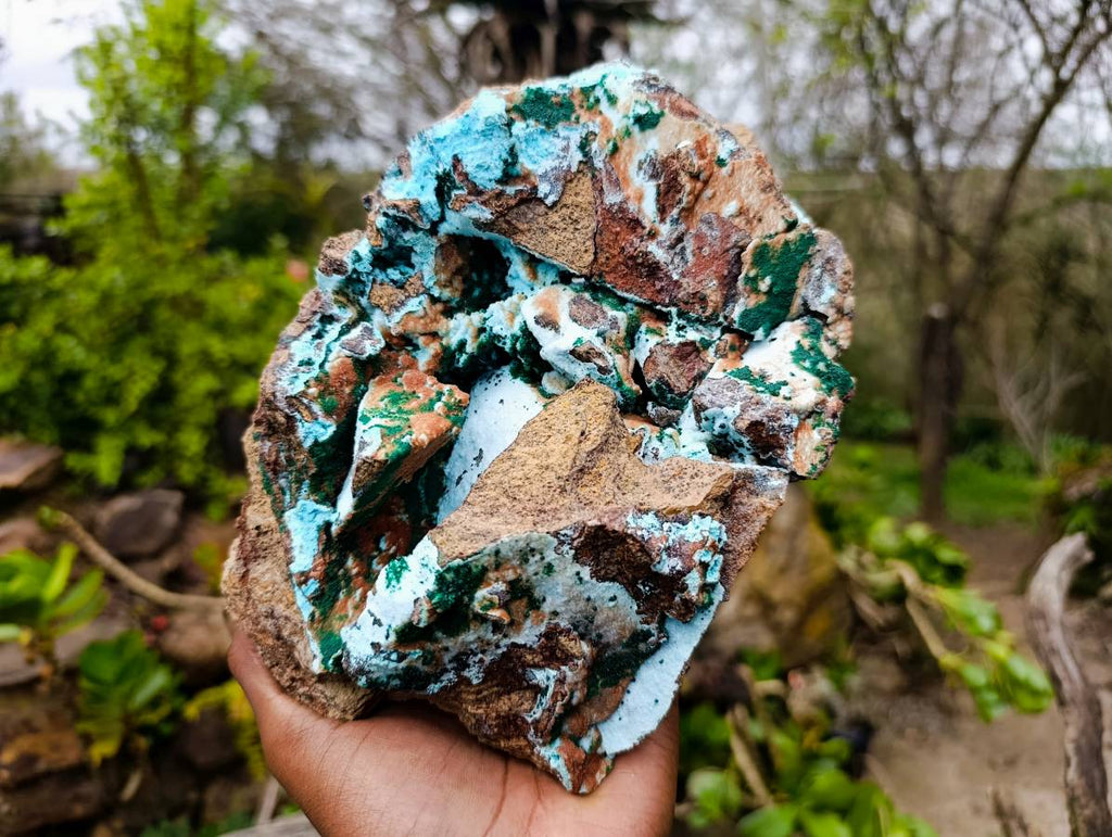 Natural Drusy Coated Chrysocolla With Malachite x 1 From Lupoto Mine, Congo - Toprock Gemstones and Minerals 